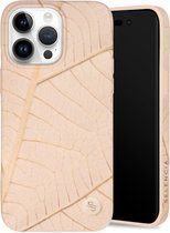 Selencia Aurora Fashion Backcover geschikt voor de iPhone 14 Pro Max - Duurzaam hoesje - 100% gerecycled - Earth Leaf Beige