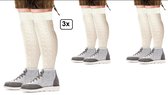 3x paire de chaussettes tyroliennes longues blanches taille 43-47 - tirol oktoberfest après ski fête d'hiver party à thème lederhose bas festival