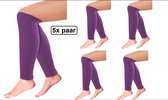 5x Paar Beenwarmers Milano paars - Thema feest party disco festival partyfeest
