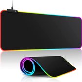 Santel - RGB Gaming Muismat XXL - LED Verlichting - Antislip Muismat - Zwart
