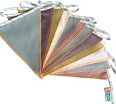 Vlaggenlijn Pastel | 300 cm | stoffen vlaggetjes | duurzaam & handgemaakt | roze blauw groen paars wit
