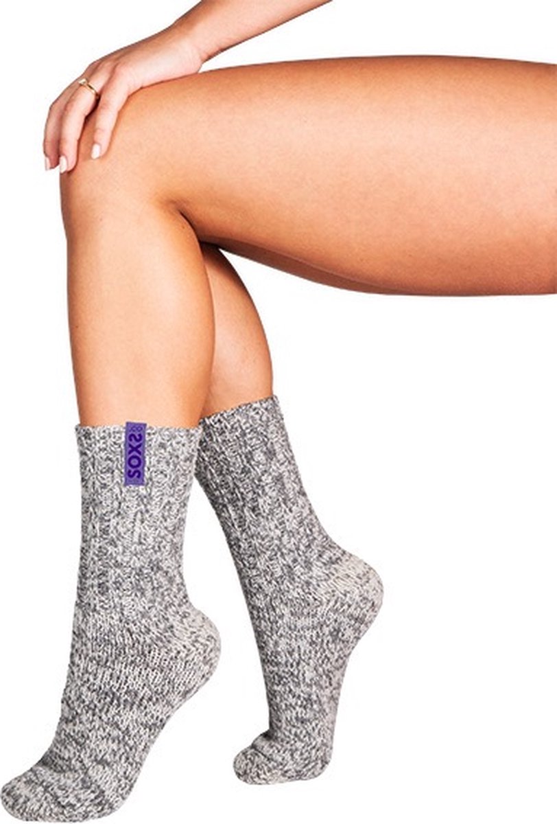 SOXS hippe wollen yoga sokken Purple Sapphire - medium (37-41)