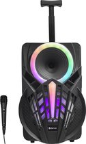 Denver Karaoke Set Incl. Microfoon en Lichteffecten - Partybox Bluetooth - 120W/12W RMS - Micro SD / USB / AUX - TSP301 - Zwart