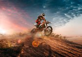 Fotobehang - Vlies Behang - Motorcross - Motorcrosser - 368 x 254 cm