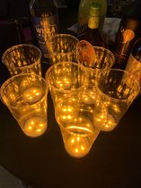 Megatopper - Oranje WK Zelfklevende LED-onderzetters voor glazen en flessen  - Oranje Bier - Oranje Glas -  WK lichtgevend - Feest - Sfeerverlichting