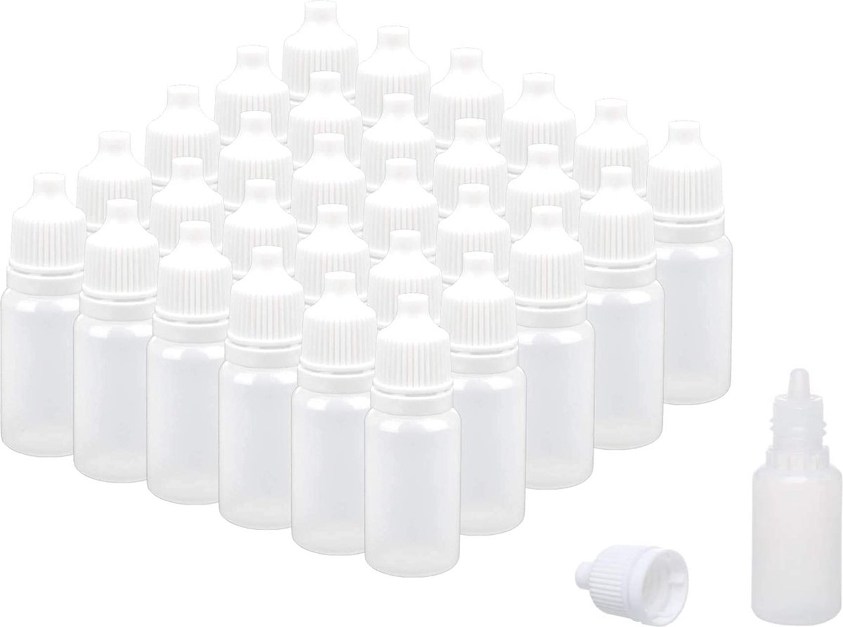 NEUFU 10Pcs 5-100ml Flacon Bouteille Plastique vide Compte-Gouttes Oeil  liquide