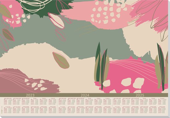 SIGEL Bureauonderlegger A2 – 3-jaars Kalender (2026-2028) Met Weekoverzicht, Natuurlijk Eucalyptus Design, 30 Vellen – Gemaakt In Duitsland