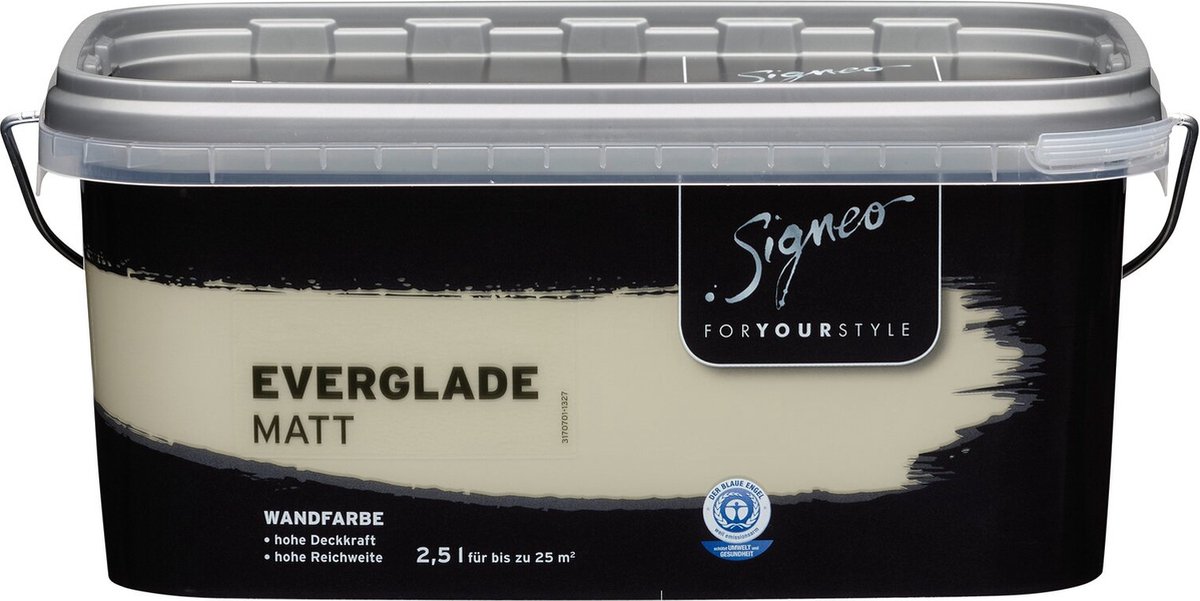Signeo - wandverf / muurverf / plafondverf - 2.5 liter - groen / grijs / bleekgroen / klei / pistache / beige - mat - elegant