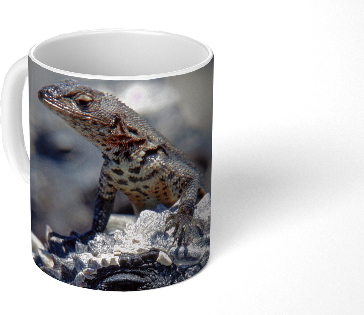 Mok - Koffiemok - Leguaan - Dieren - Familie - Mokken - 350 ML - Beker - Koffiemokken - Theemok