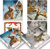 Rien Poortvliet Kabouter kerstkaarten - mapje met 4x5 stuks - set 1
