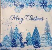 Kussenhoes - kerst - MERRY Christmas - kerstbomen - blauwtinten 44