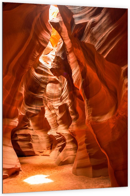 WallClassics - Dibond - Antelope Canyon Gang in Ravijn - 100x150 cm Foto op Aluminium (Wanddecoratie van metaal)