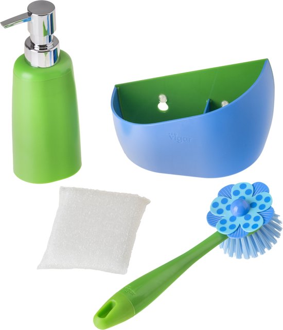 Organisateur d'évier Vigar avec brosse à vaisselle, distributeur de savon et éponge 7840