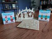 Kerst Knutselsetje - Kinder Knutselset voor Kerst - Modelleerklei en Houten Kerststal - Kerstknutselen