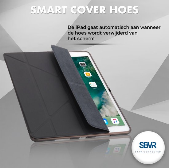 Extractie Symmetrie wenkbrauw SBVR iPad Hoes 2018 - 6e Generatie - 9.7 inch - Smart Cover - A1893 - A1954  - Zwart | bol.com