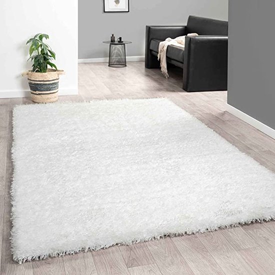 Flycarpets Nox Vloerkleed - 120x170cm - Wit - Hoogpolig