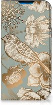 Smart Cover Geschikt voor iPhone 14 Pro Vintage Bird Flowers