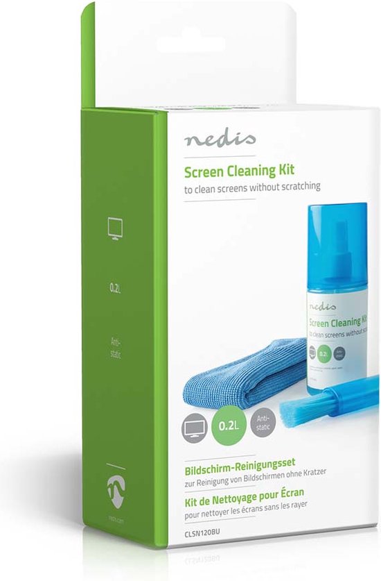 Nedis Kit de nettoyage d'écran, TV, Smartphone, Tablette - 200 ml