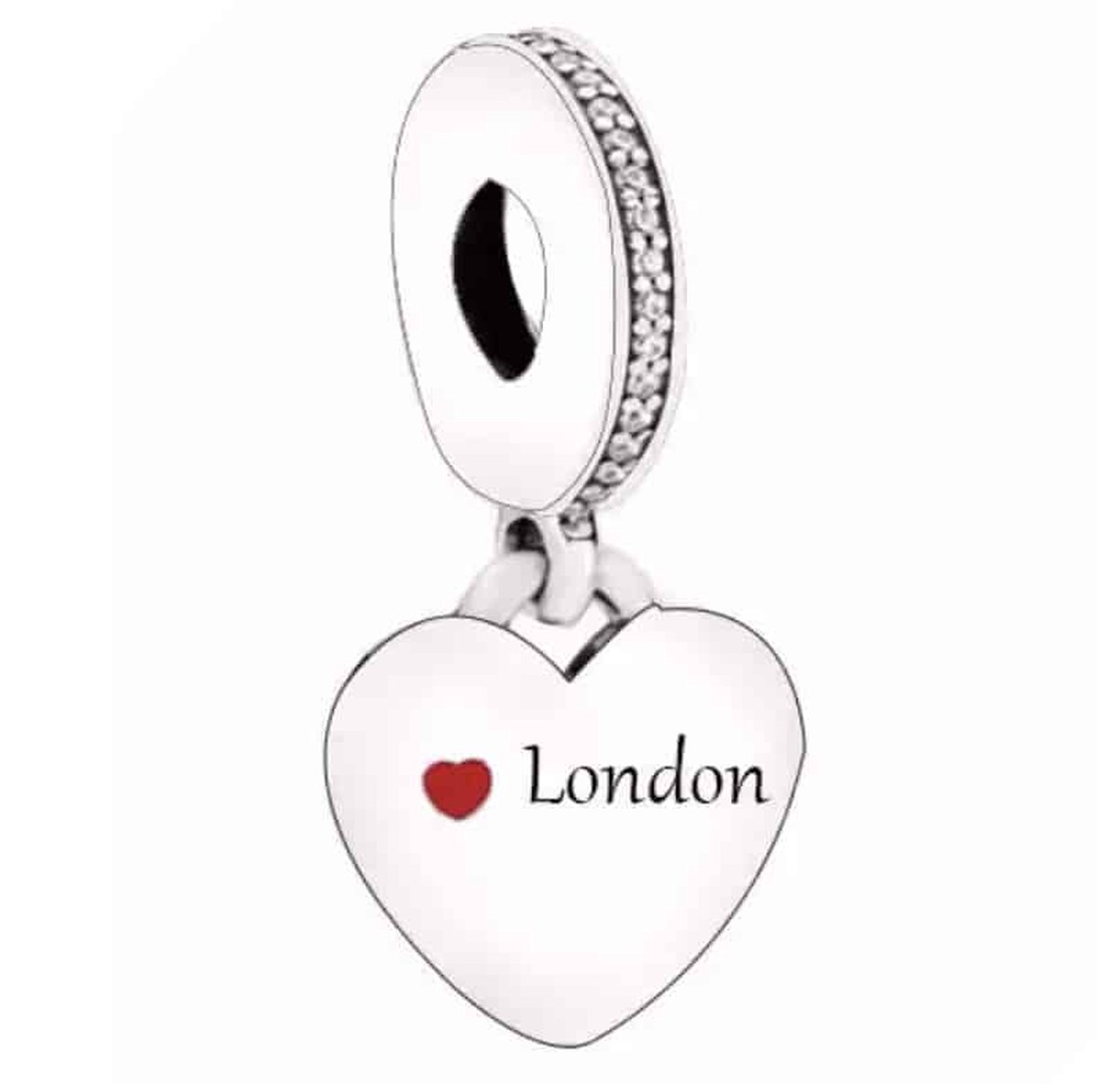Tracelet - Zilveren bedels - Bedel Hart Londen | Charm Love London | 925 Sterling Zilver - Pandora compatible - Met 925 Zilver Certificaat - In Leuke cadeauverpakking - Valentijn tip
