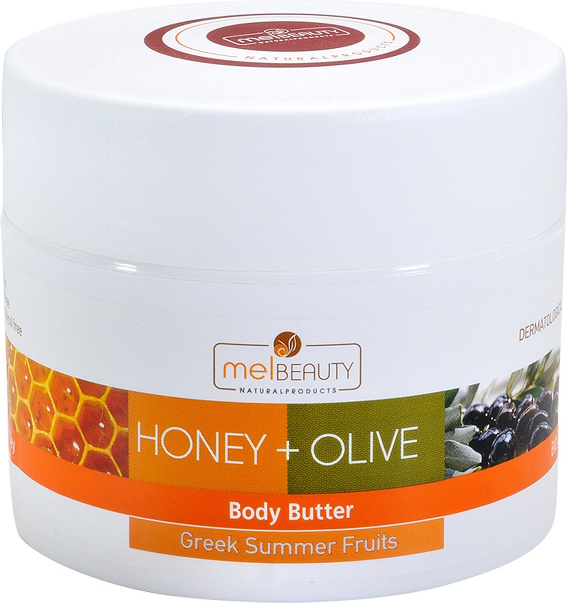 MelBeauty Body Butter With Bio Honey, Olive Oil and Greek Summer Fruits 200ml | Honing Bodybutters