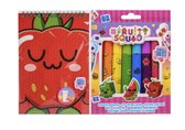 Fruity-squad 8 stiften + kleurboek met stickers voordeel pakket