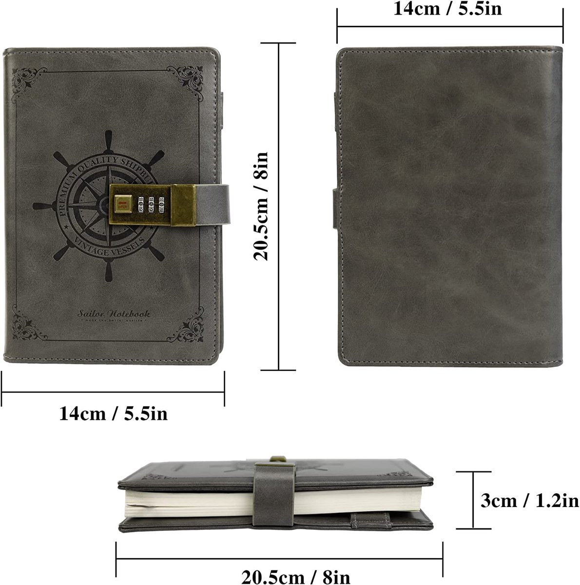 Dagboek Met Lock Pu Lederen Wachtwoordslot Notebook Vergrendelbaar Dagboek Voor Volwassenen Met Combinatieslot A5 Schrijven Notebook Geheime Notitieblok Voor Office W