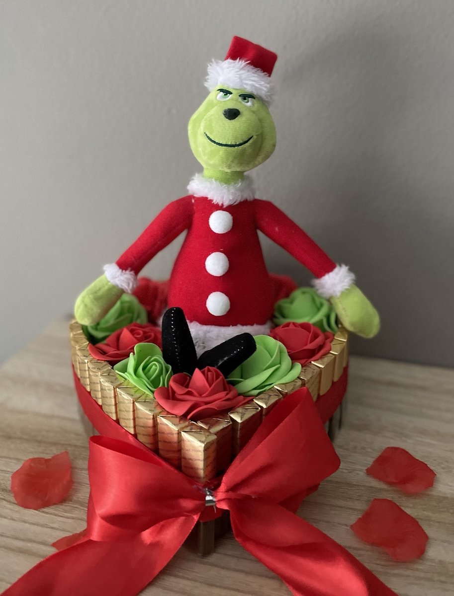 The Grinch - Kerstcadeau - Sinterklaas cadeau - Geschenk Kerst - Chocolade Geschenk Hart - Geschenk voor haar of hem - Cadeau idee - Handgemaakt
