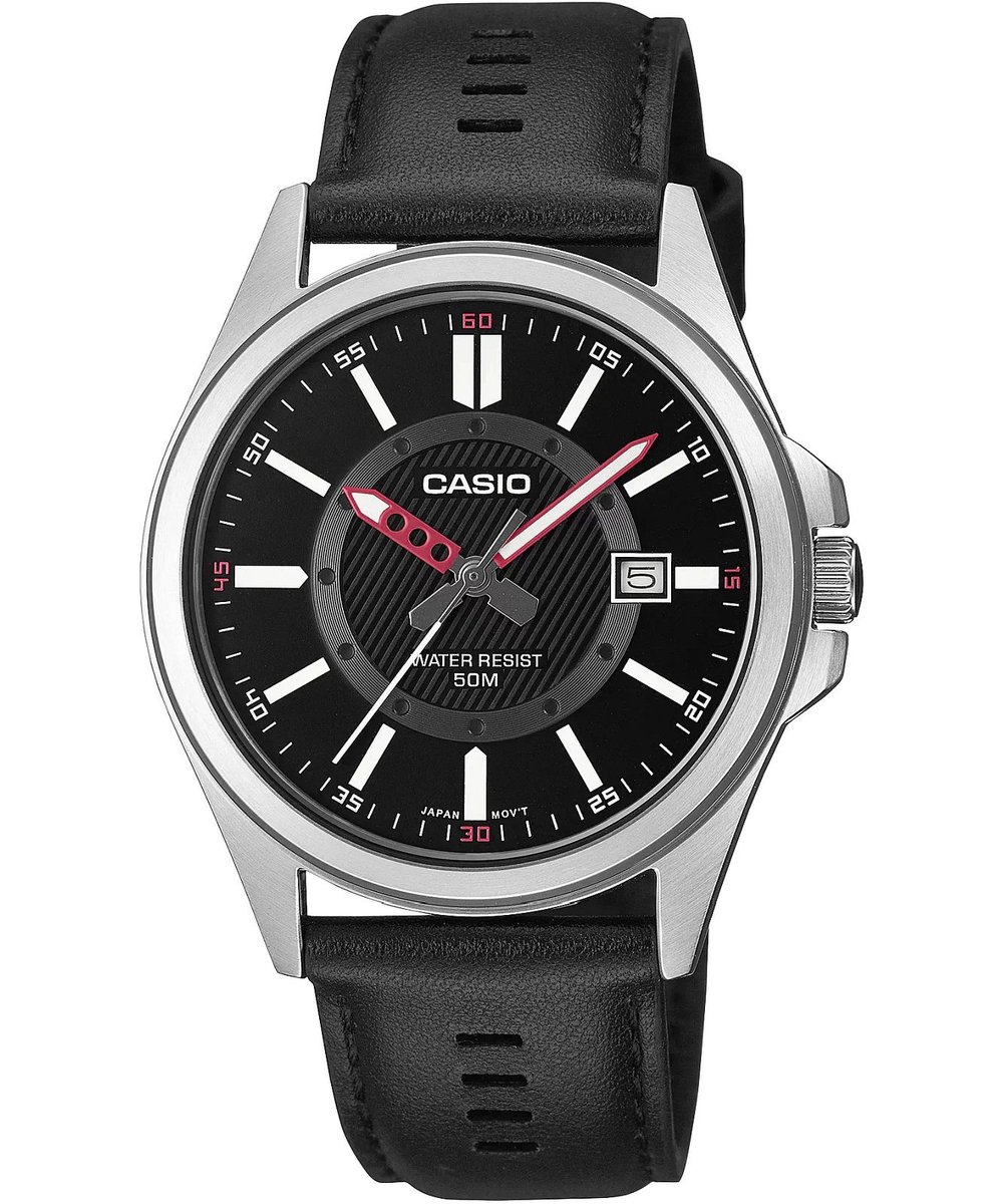 Casio Casio Collection MTP-E700L-1EVEF Horloge - Leer - Zwart - Ø 38 mm