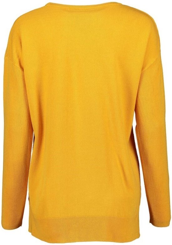 Pull femme Blue Seven - pull jaune / miel - pull femme - col rond - 247565 - taille XXL