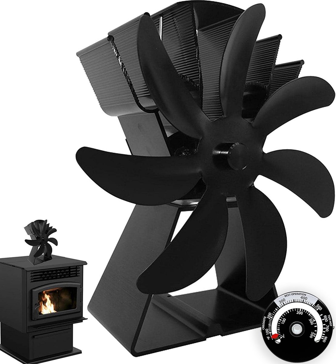 Ventilateur de poêle à bois - Ventilateur de cheminée - Ventilateur de cheminée - 7