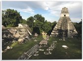 WallClassics - PVC Schuimplaat- Piramide van de Grote Jaguar - Guatemala  - 40x30 cm Foto op PVC Schuimplaat