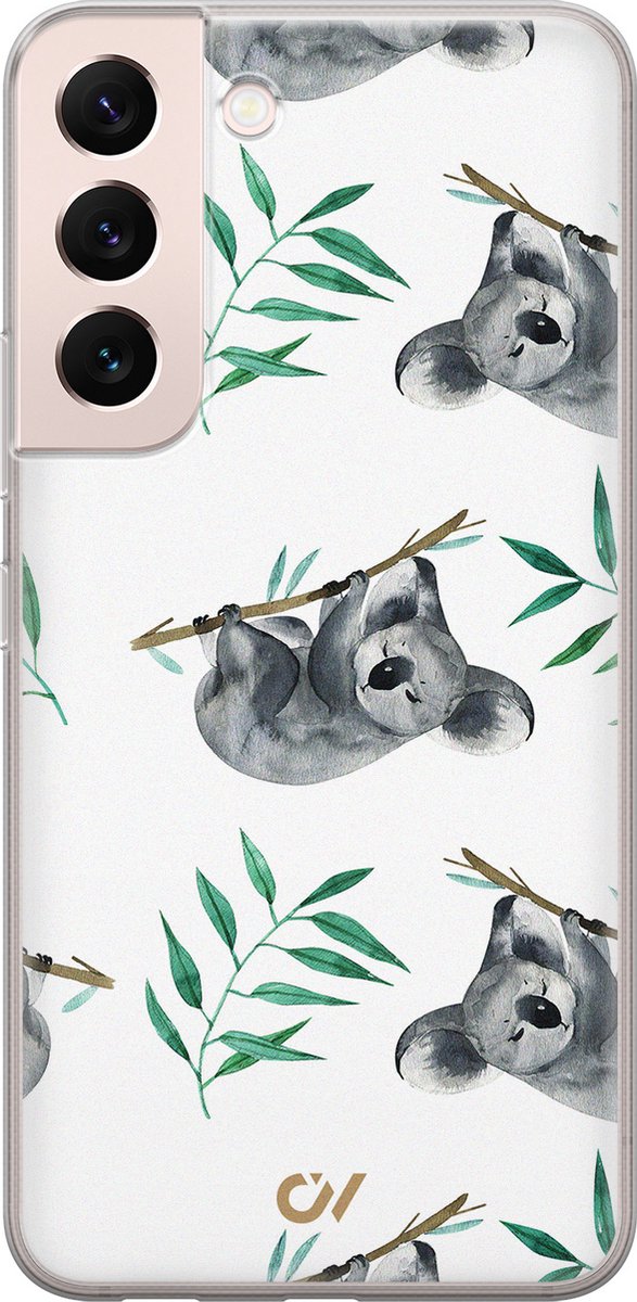 Hoesje geschikt voor Samsung Galaxy S22 hoesje - Koala Print - - Wit - - Casevibes