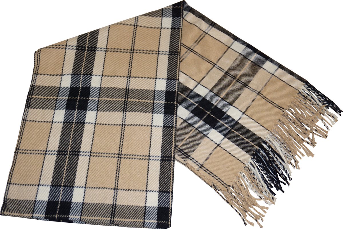 Hidzo Sjaal - 175cm_68cm - Katoen - Multicolor - Bruin/Zwart