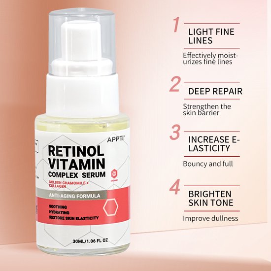 APPTI® Retinol Gezicht serum (Vitamine A) Organisch - formule voor Anti  rimpel - Met... | bol.com