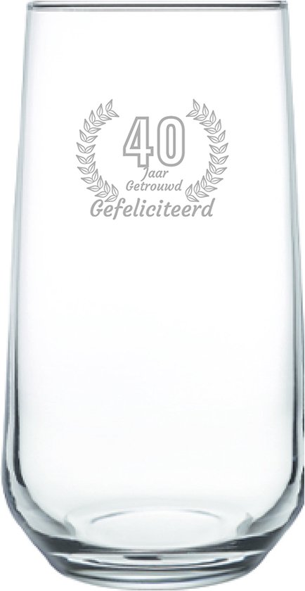 Verre Gravé 47cl Félicitations 40 ans de mariage