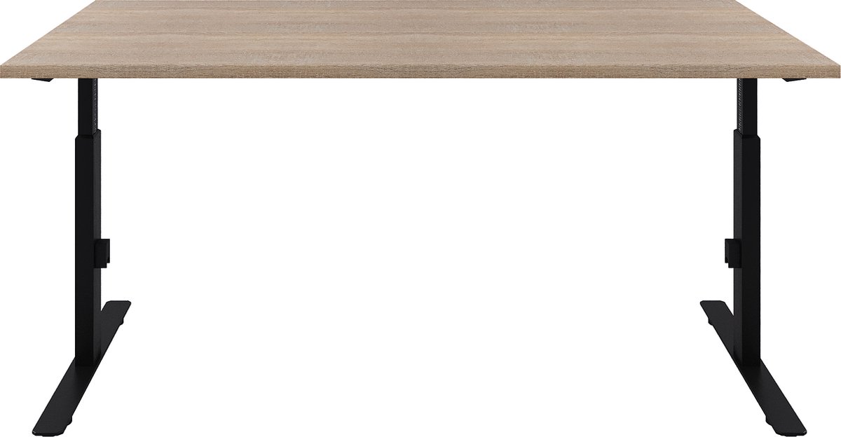 Bureau - Bureautafel - Gaming Bureau - Verstelbaar Bureau - Robson eiken blad -Zwart onderstel- 120 x80 cm