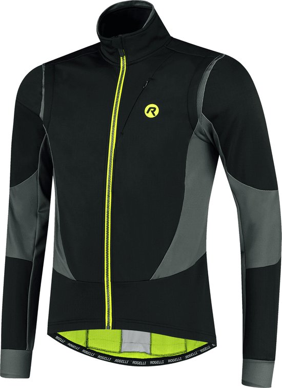 Rogelli Brave Winterjack - Fietsjack - Zwart/Grijs/Fluor - Heren - Maat L