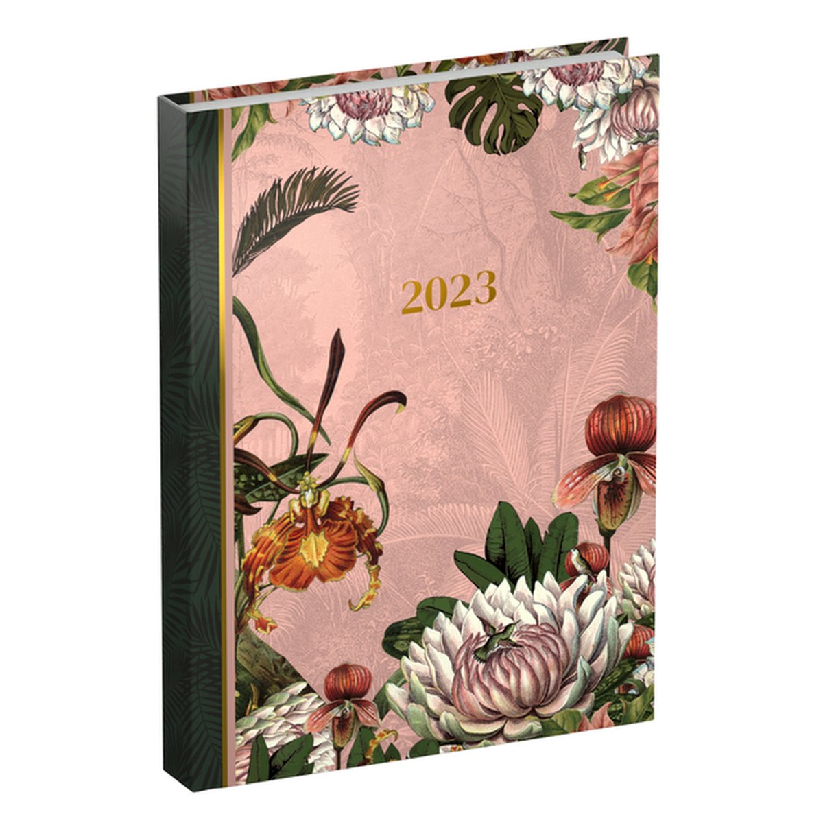Agenda 2023 90x130 pocket 7dagen/2pagina's Botanic pink