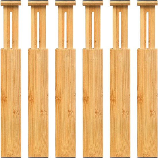 Utoplike 4 stuks Bamboe Verstelbare Divider 42.2-55.2 cm, Lade Organizer Spring Loaded Lade Verdelers voor Keuken Slaapkamer Nursery Office Utoplike 4 stuks Bamboe Verstelbare Divider 42.2-55.2 cm, Lade Organizer Spring Loaded Lade Verdelers voor Keuken Slaapkamer Nursery Office