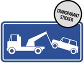 Stickers Transparant | Pictogram | 30 x 15 cm | Wegsleepregeling | Verboden te parkeren | Takelen | Inrit vrijhouden | Uitrit vrijlaten | Prive parking | 2 stuks