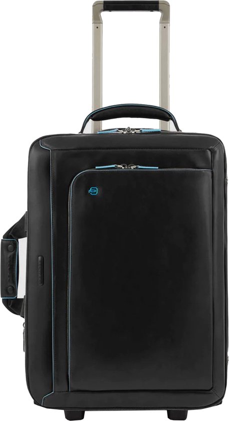 Piquadro Handbagage zachte koffer / Trolley / Reiskoffer - Blue Square - 55 cm - Zwart