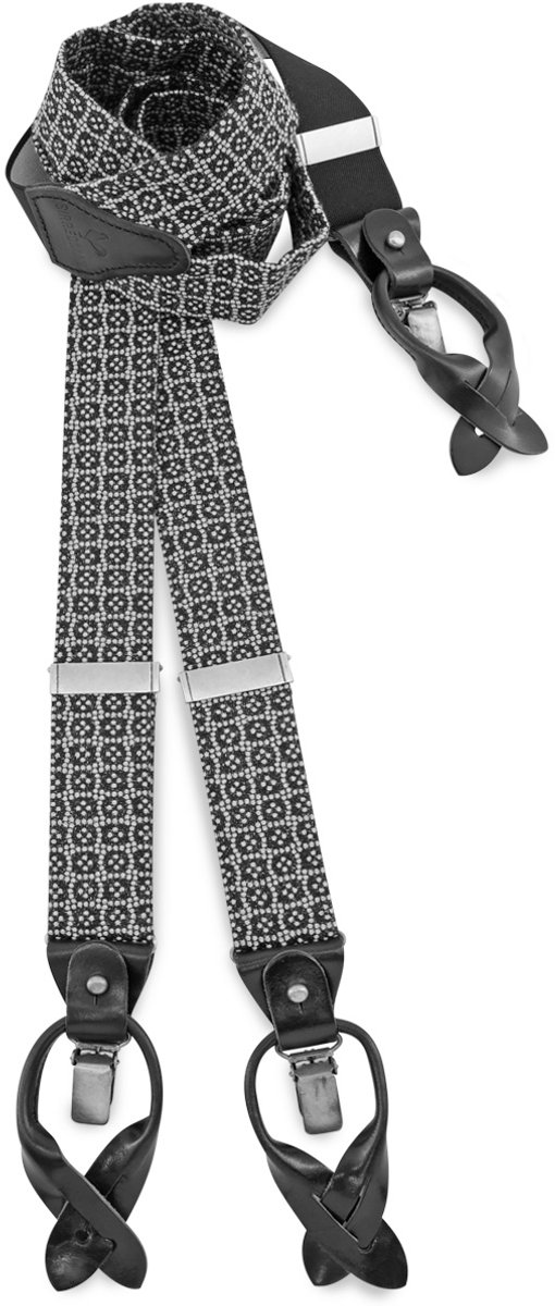 Sir Redman - Bretels - bretels Sharp Shapes - zwart / wit