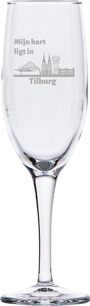 Gegraveerde Champagneglas 16,5cl Tilburg