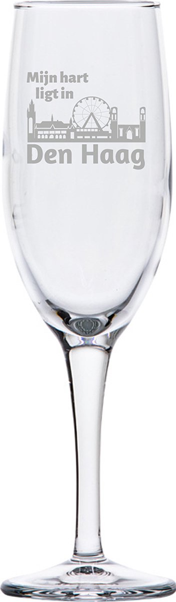 Gegraveerde Champagneglas 16,5cl Den Haag