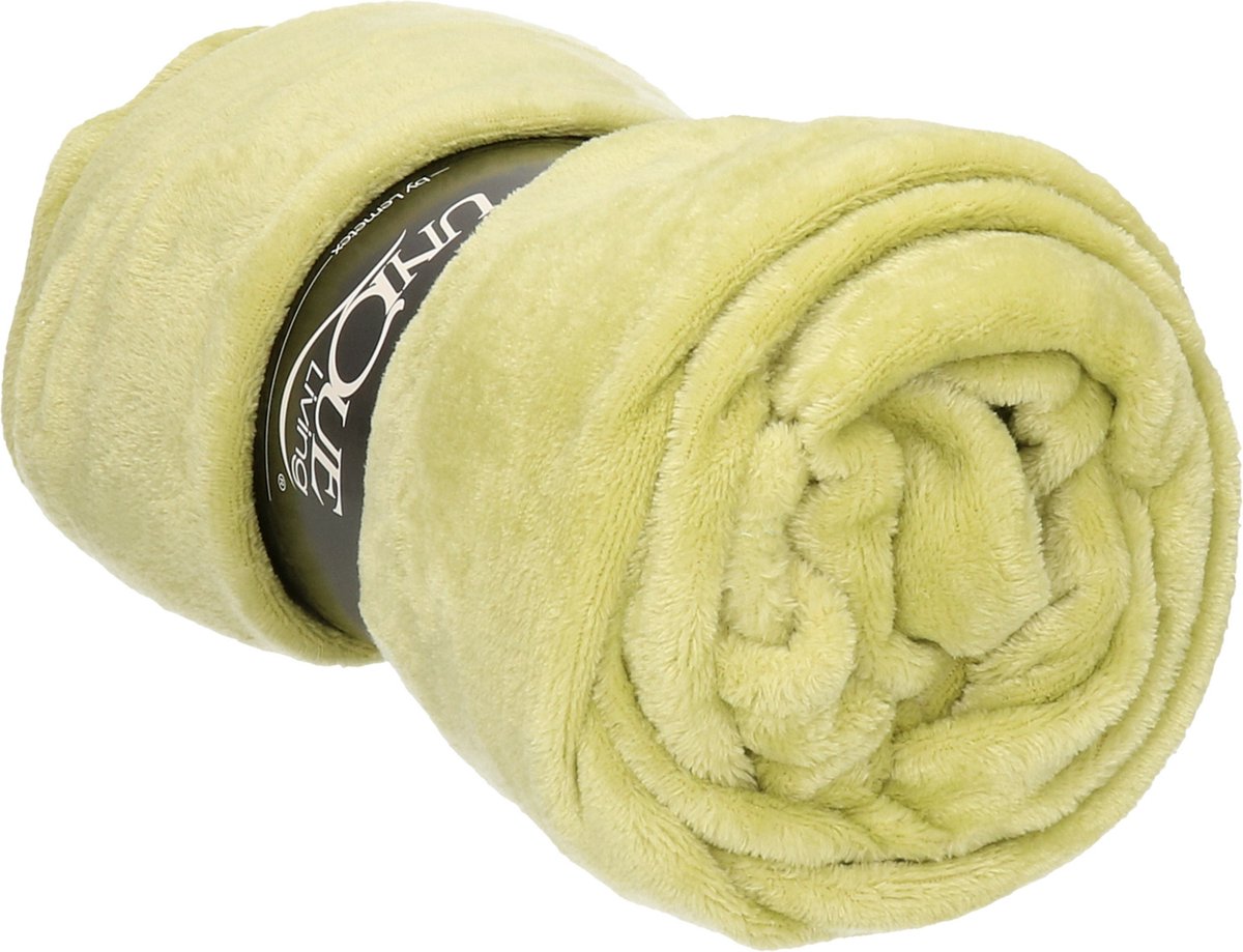 Unique Living Enzo plaid 130x180cm Nile Green Lichtgroen