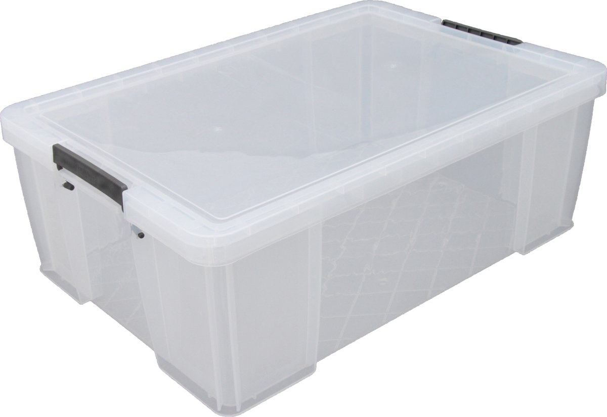Whitefurze - Opbergbox - 51 liter - Transparant - 66 x 44 x 23 cm