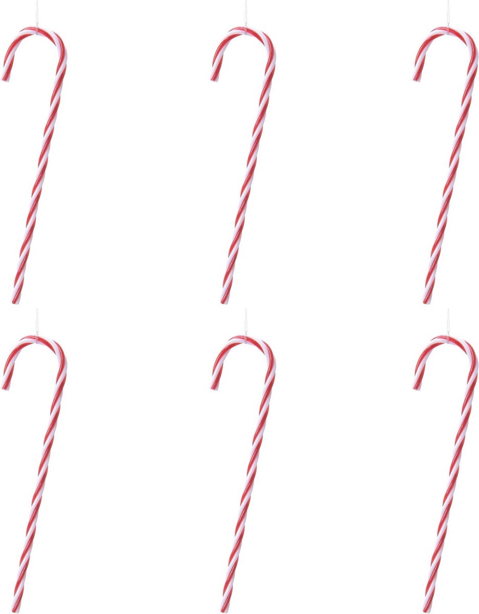 Zuurstok Kerst Ornament - L4 x B12 x H1 cm - Rood kopen