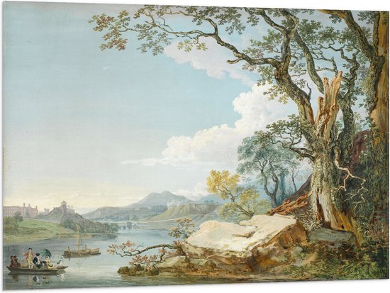 WallClassics - Drapeau - Peinture d'un grand arbre avec des Plantes - Photo 100x75 cm sur drapeau en polyester