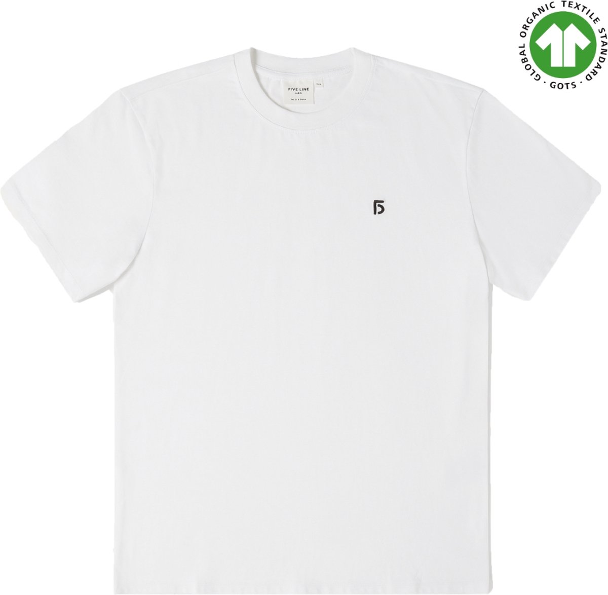 FIVE LINE LABEL - Wit Basic Tshirt - Dames - Biologisch Katoen - Oversized Fit - Maat M