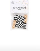 vlagprikker race - sate prikkers wedstrijd - borrelhapjes versieren 50 stuks - race vlagprikkers -